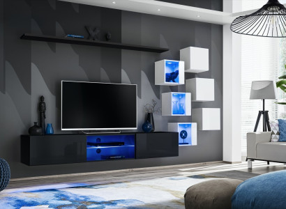 Modern Complete Wall unit Wall Shelves Luxury Designer Set Living room furniture